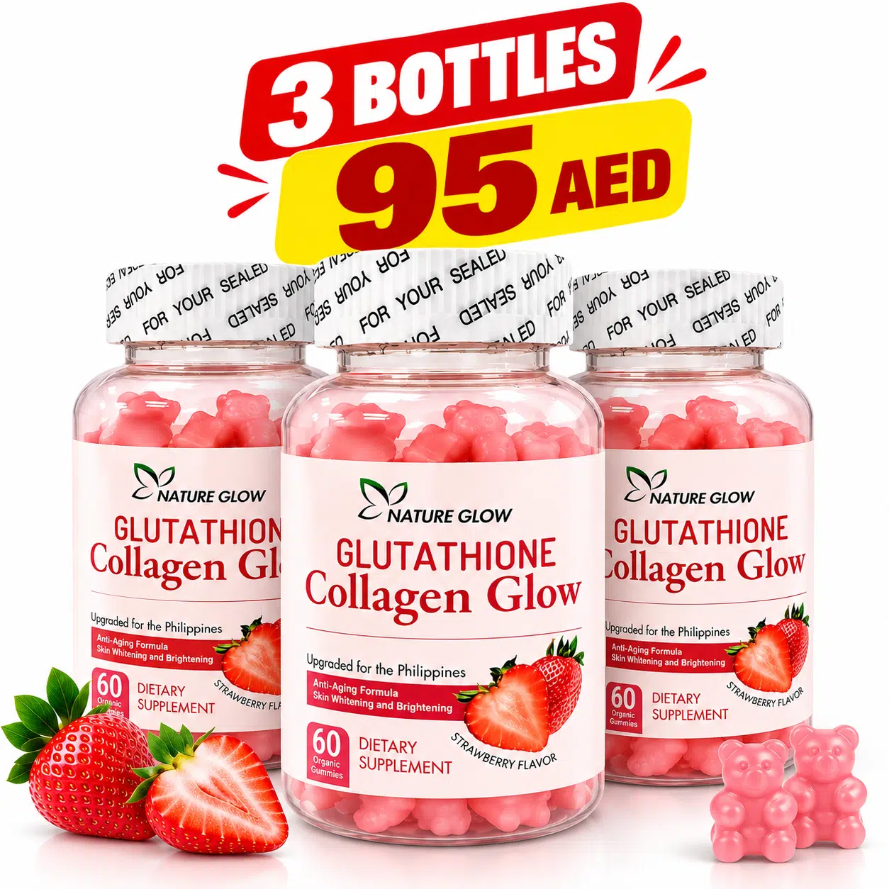 Nature’s Glow Glutathione Collagen Glow – Strawberry Nature’s Glow Glutathione Collagen Glow – Strawberry