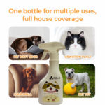 Anti-bacterial pet deodorant spray for dogs and cats – safe odor eliminator