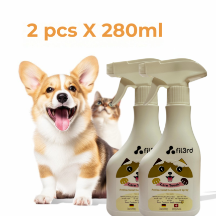 Anti-bacterial pet deodorant spray for dogs and cats – safe odor eliminator