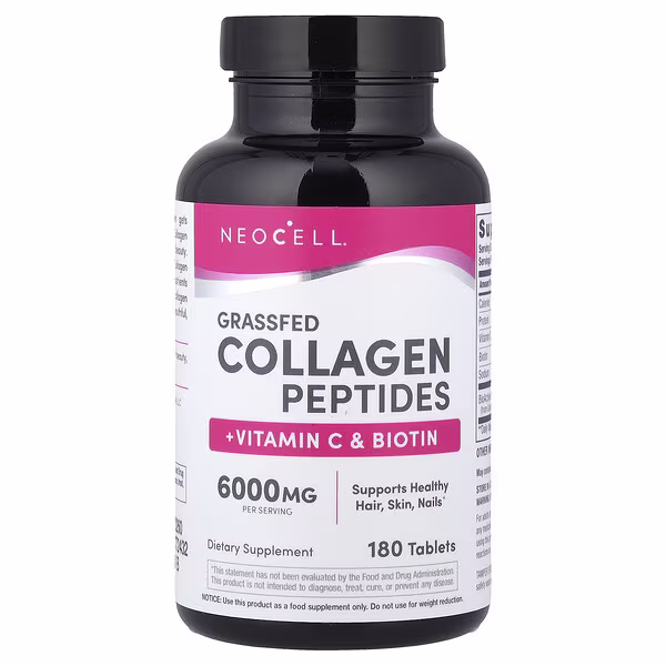 NeoCell, Grassfed Collagen Peptides + Vitamin C & Biotin, 180 Tablets NeoCell, Grassfed Collagen Peptides + Vitamin C & Biotin, 180 Tablets