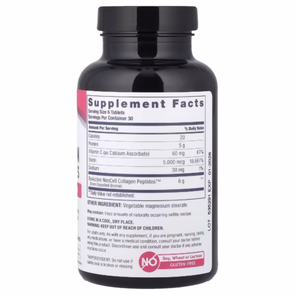 NeoCell, Grassfed Collagen Peptides + Vitamin C & Biotin, 180 Tablets