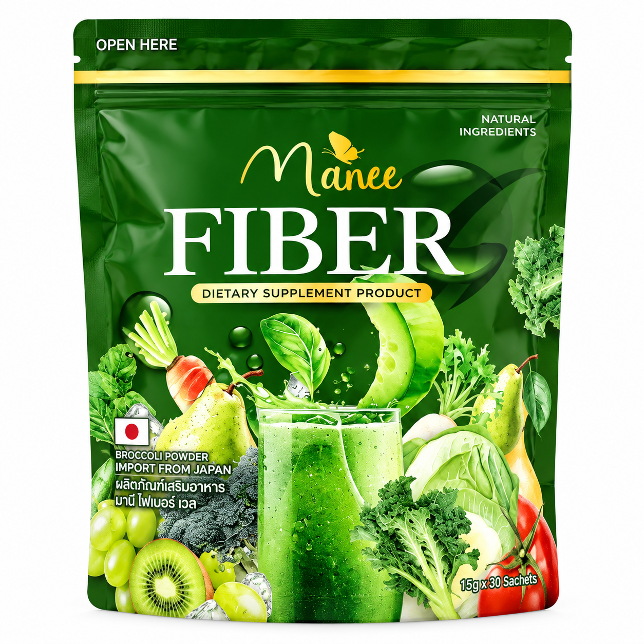 Manee Fiber Green Smoothie Pouch Manee Fiber S Vegetable Powder Drink